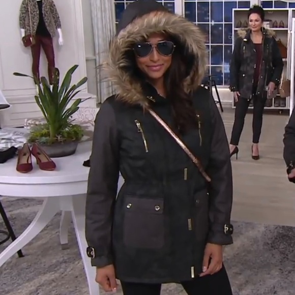 GILI Camo Hooded Anorak Jacket Olive Size 14 - Picture 15 of 15